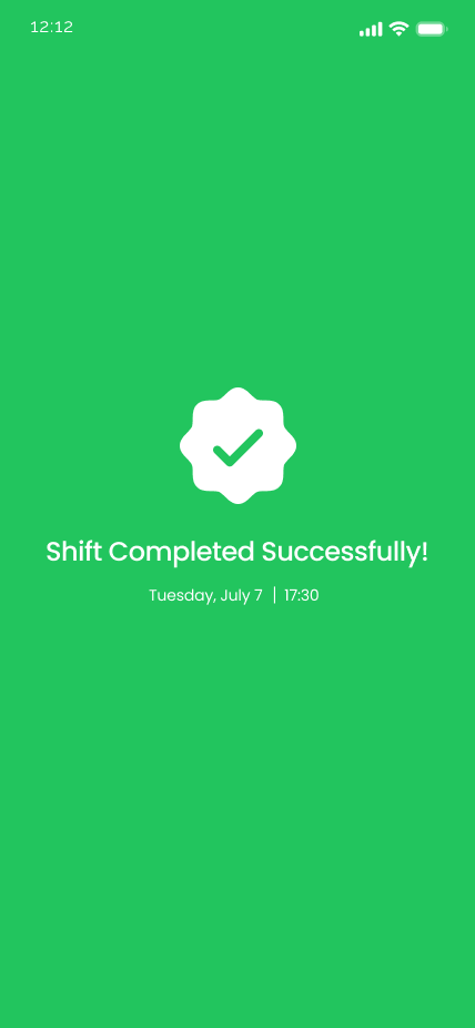 Attendia mobile employee app active shift screen